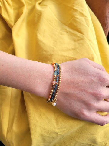 The Mexico Stack - Multi Gemstone Gold Bracelet Stack