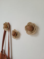 Flower Wabi-Sabi Knobby Wall Hooks - Natural