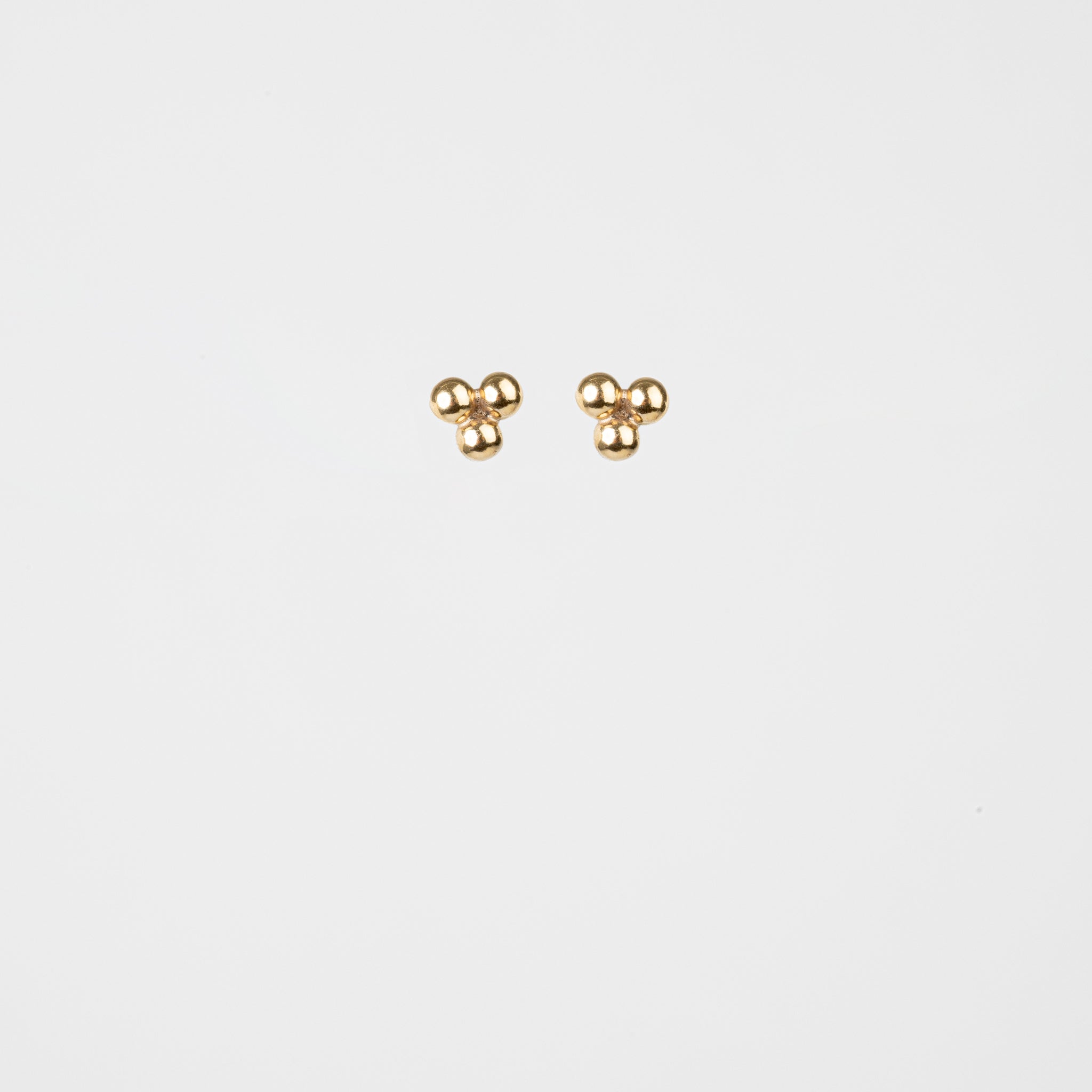 Triple Ballin - Three Ball Gold Stud Earrings